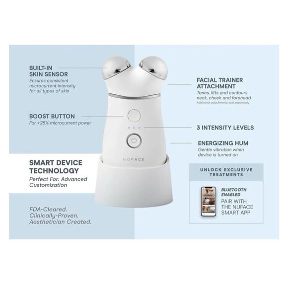 Nuface Trinity+ Boost w/ Effective Lip & Eye Attachment & Activator Gel - no box - Picture 3 of 8